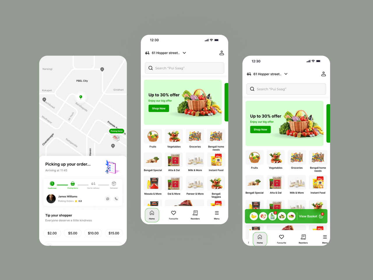 Promode Agro Farms mobile app screens